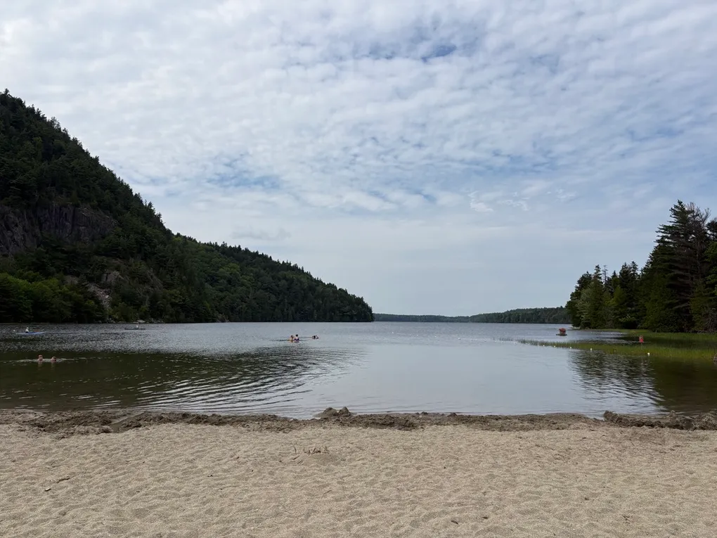 The incredibly cold Echo Lake Beach.