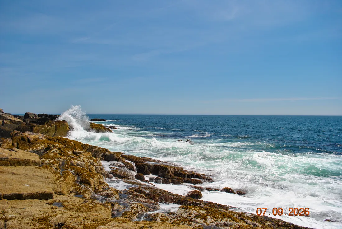 the rocks by the water