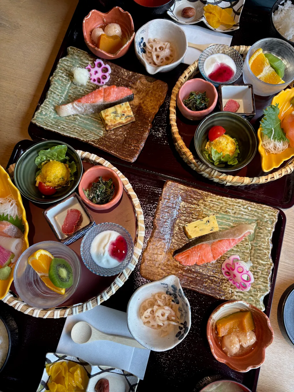 The Japanese-style hotel breakfast that started most of our Hokkaido mornings.